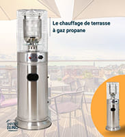 Parasol chauffant cylindrique - chauffage de terrasse Proweltek - Univers Du Pro